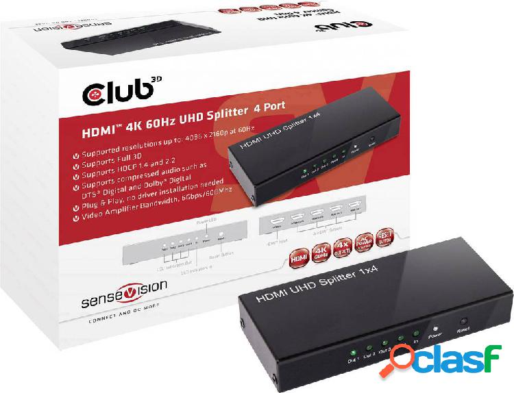club3D CSV-1380 4 Porte Distributore, splitter HDMI 4096 x