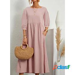 per donna vestito a trapezio vestito midi bianco nero rosa