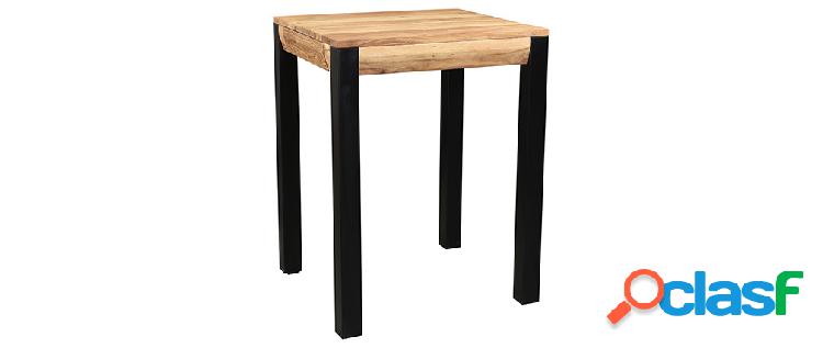 tavolo bar rettangolare in acacia base in metallo nero 130cm