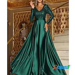 vestito dallaltalena delle donne maxi vestito lungo verde