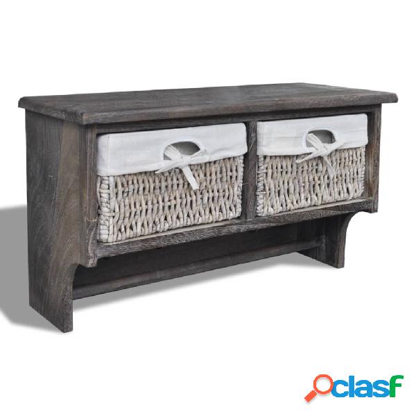 vidaXL 240793 Wall Shelf Brown 60x23,5x33 cm Paulownia Wood