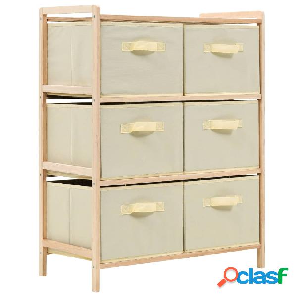 vidaXL 246439 Storage Rack with 6 Fabric Baskets Cedar Wood