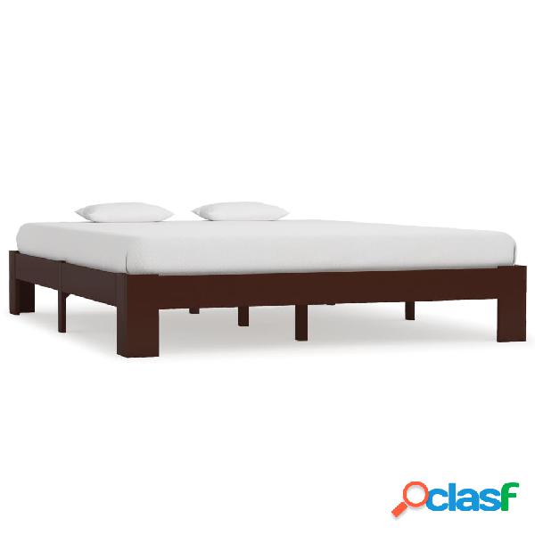 vidaXL 283303 Bed Frame Dark Brown Solid Pine Wood 180x200