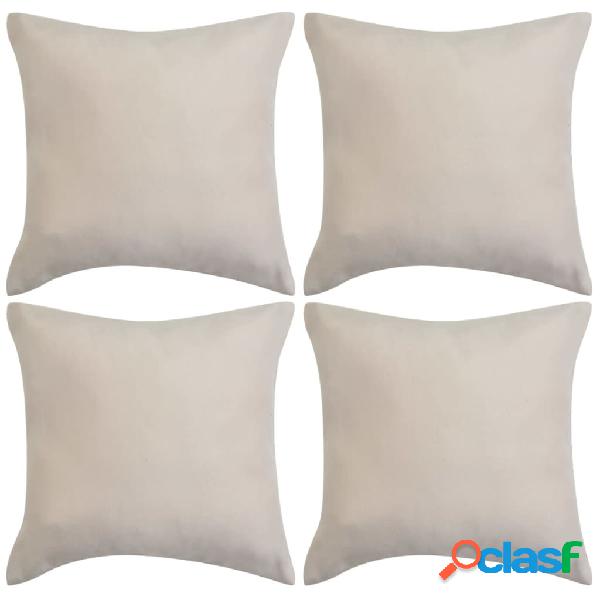 vidaXL 4 Fodere Cuscini 40x40cm Poliestere Scamosciato