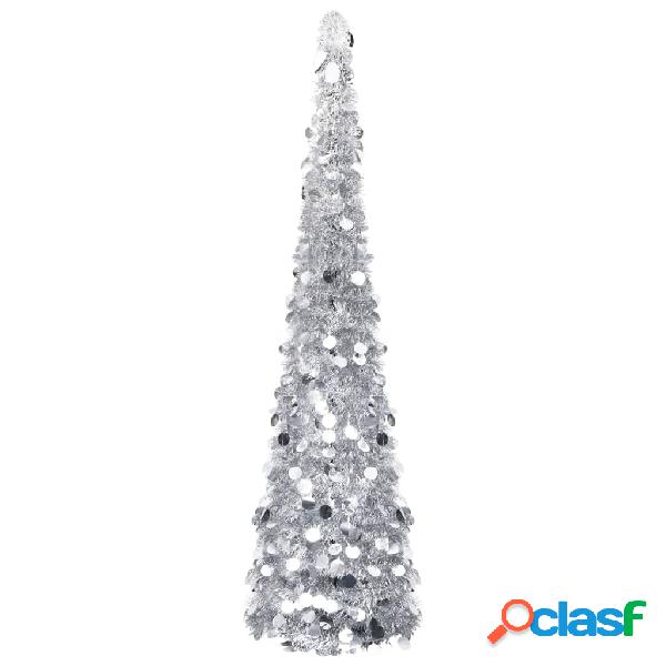 vidaXL Albero di Natale Artificiale Apribile Argento 150 cm