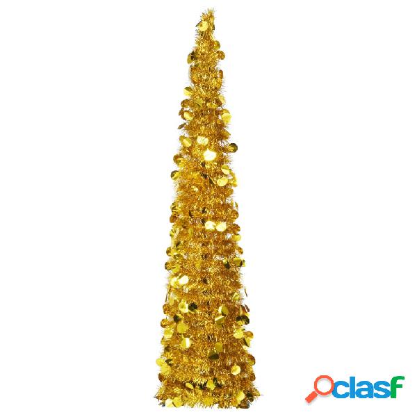 vidaXL Albero di Natale Artificiale Apribile Oro 150 cm PET