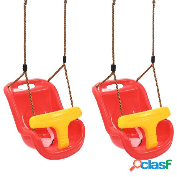 vidaXL Altalena per Bambini 2 pz con Cintura di Sicurezza in