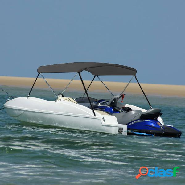 vidaXL Bimini di Prua con Tendalino a 2 Archi Antracite