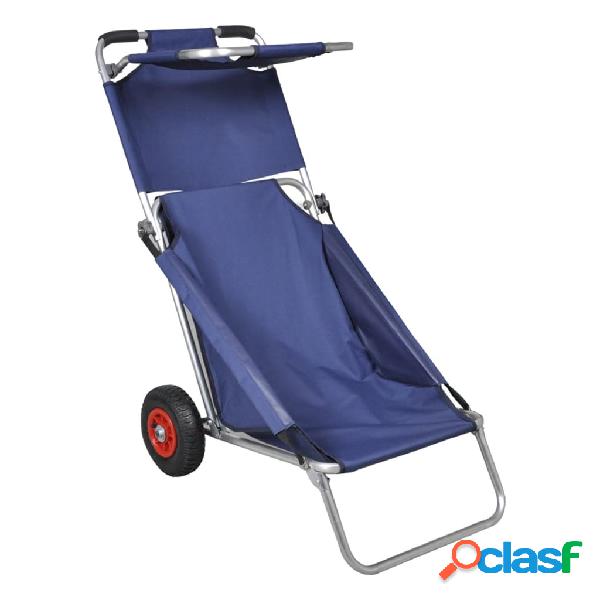 vidaXL Carrello per la Spiaggia con Ruote Portatile