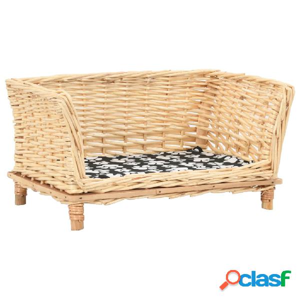 vidaXL Cesta per Cani con Cuscino 50x33x30 cm Salice