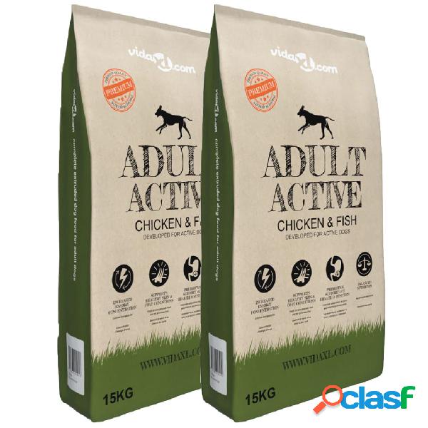 vidaXL Cibo Secco Cani Premium Adult Active Chicken & Fish 2