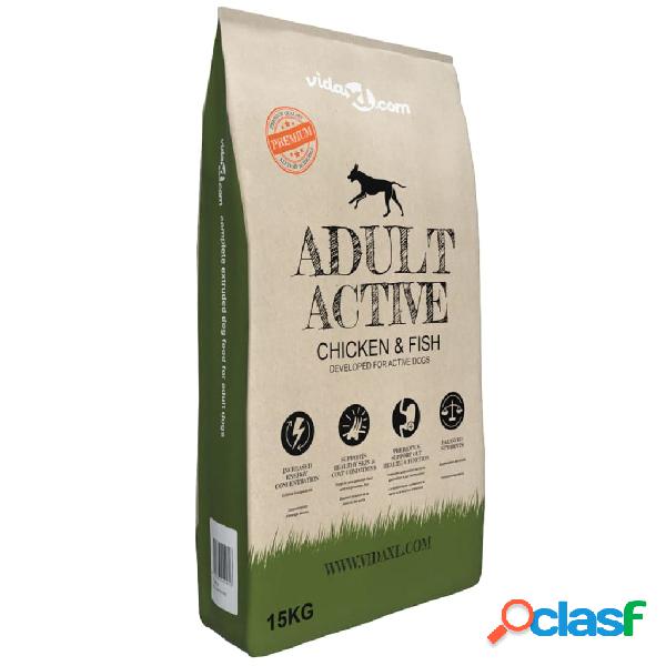 vidaXL Cibo Secco per Cani Premium Adult Active Chicken &