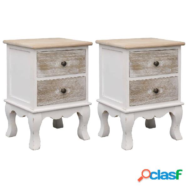 vidaXL Comodini 2 pz 35x30x50 cm in Legno di Paulownia