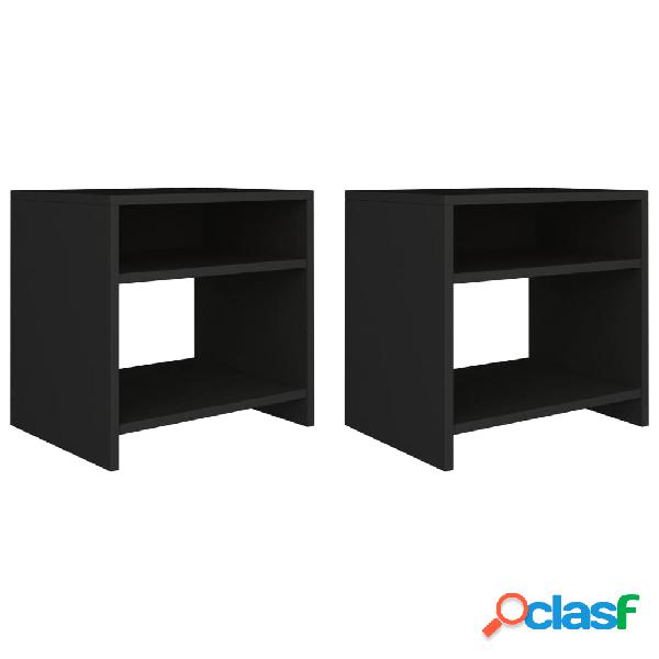 vidaXL Comodini 2 pz Nero 40x30x40 cm in Truciolato