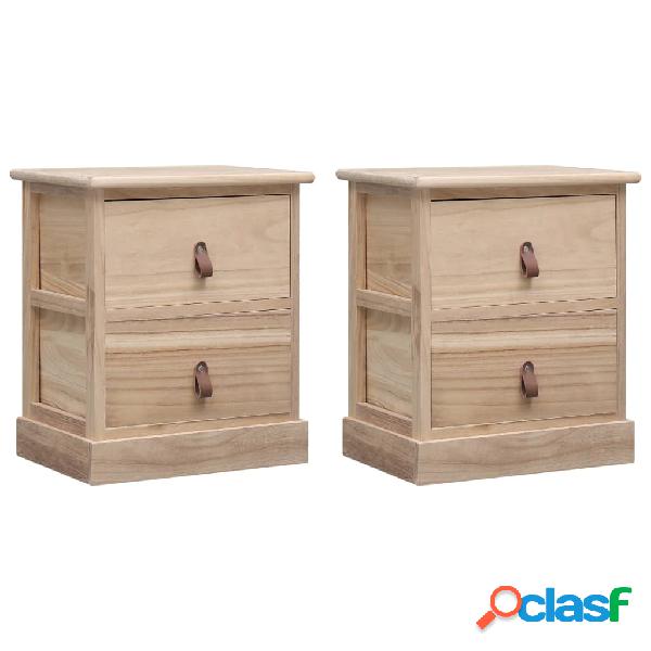 vidaXL Comodini 2pz 38x28x45 cm in Legno di Paulonia