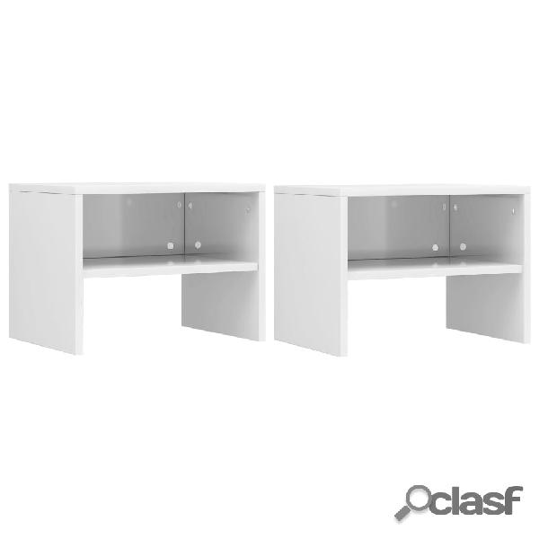 vidaXL Comodini Bianco Lucido 2 pz 40x30x30 cm in Truciolato