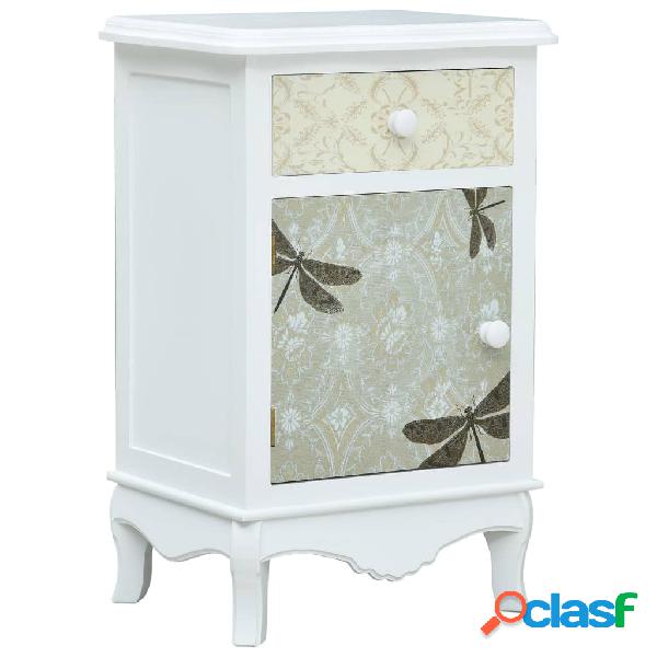 vidaXL Comodino Bianco e Grigio 40x30x62 cm in MDF