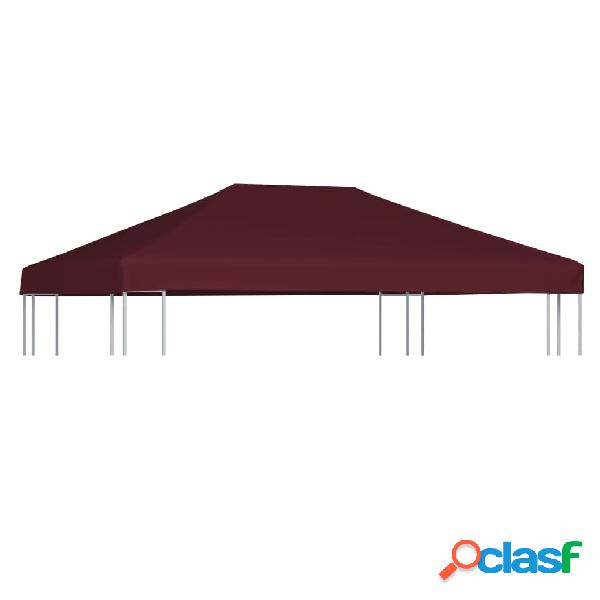 vidaXL Copertura Superiore per Gazebo 310g/m² 3x4m Bordeaux