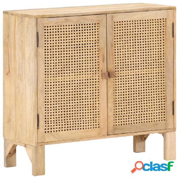 vidaXL Credenza 80x30x73 cm Legno Massello di Mango e Canna