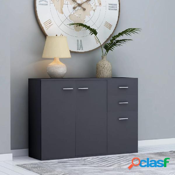 vidaXL Credenza Grigia 105x30x75 cm in Truciolato