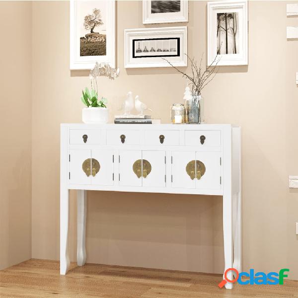 vidaXL Credenza in Stile Cinese in Legno Massello Bianca