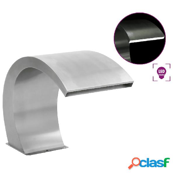 vidaXL Fontana per Piscina con LED in Acciaio Inox 30x60x45