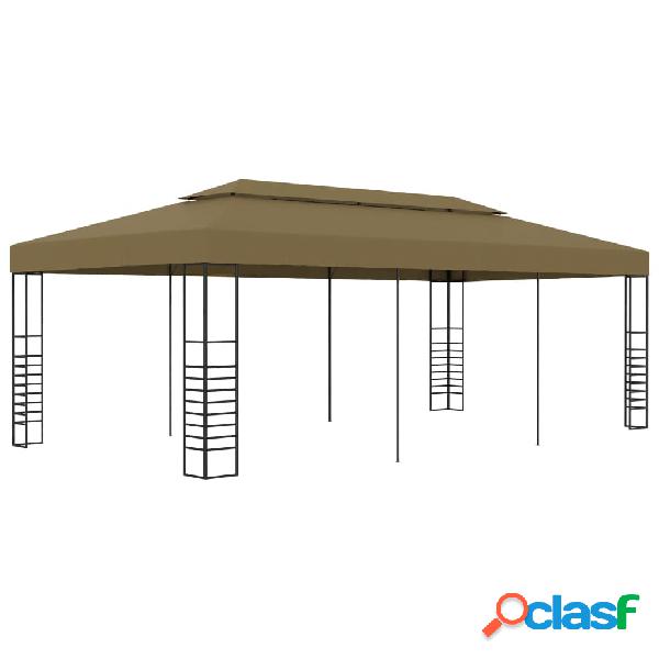 vidaXL Gazebo da Giardino 6x3x2,7 m Grigio Talpa 180 g/m²