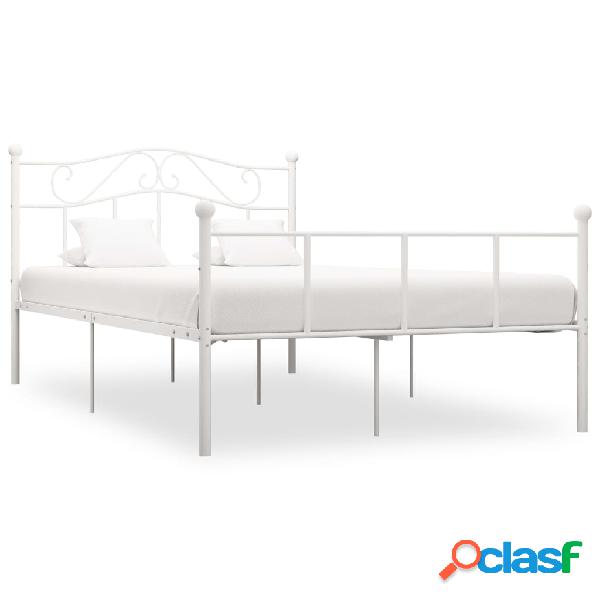 vidaXL Giroletto Bianco in Metallo 160x200 cm