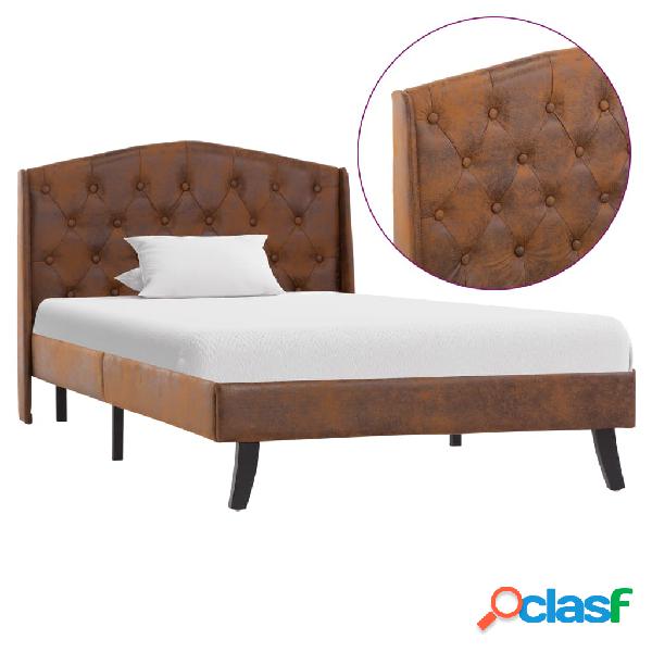 vidaXL Giroletto Marrone in Similpelle Scamosciata 100 x 200