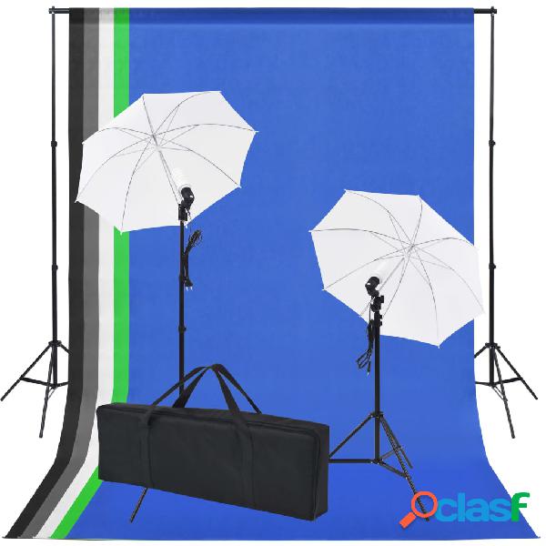 vidaXL Kit Studio Fotografico con 5 Sfondi Colorati e 2