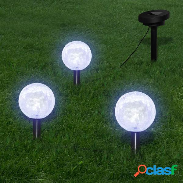 vidaXL Lampioncini Solari a LED 3 pz con Picchetti e