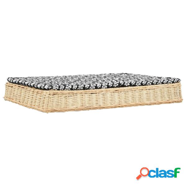vidaXL Lettino Cani Cuscino 125x80x15cm Piatto Salice
