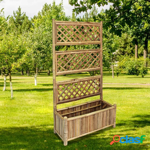 vidaXL Letto Rialzato da Giardino con Graticcio in Bambù 70