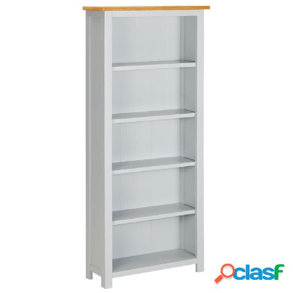 vidaXL Libreria a 5 Ripiani 60x22,5x140 cm in Massello di