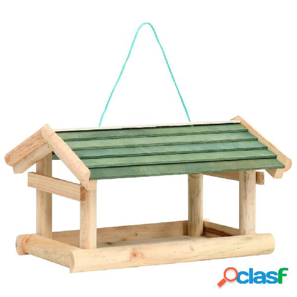 vidaXL Mangiatoia per Uccelli in Legno Massello 35x29,5x21cm