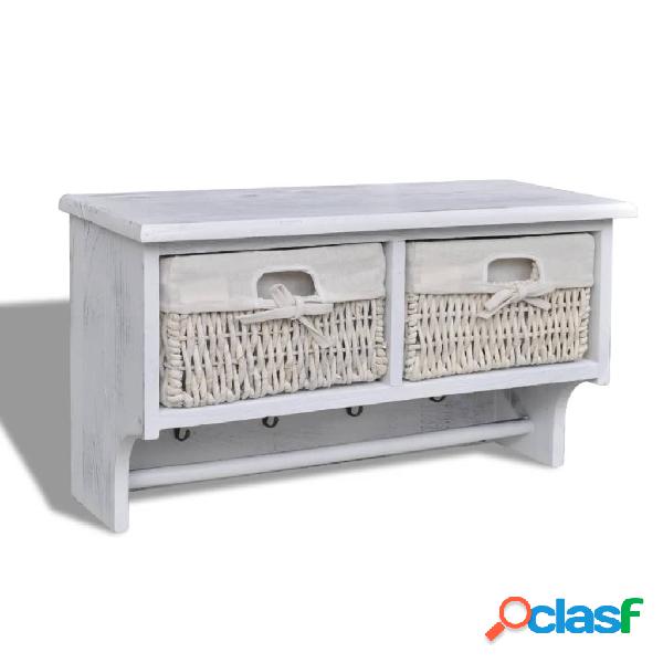 vidaXL Mensola da Parete Bianca 60x23,5x33 cm in Legno di