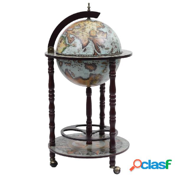 vidaXL Minibar a Forma di Globo con Supporto in Legno di