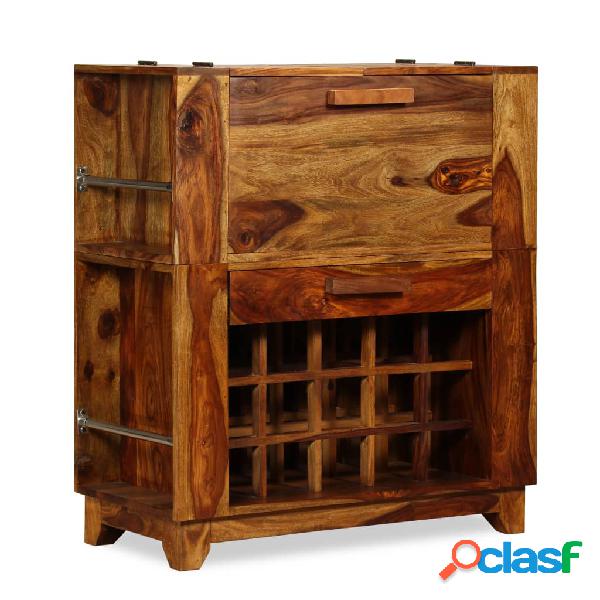 vidaXL Mobile Bar in Legno Massello di Sheesham 85x40x95 cm