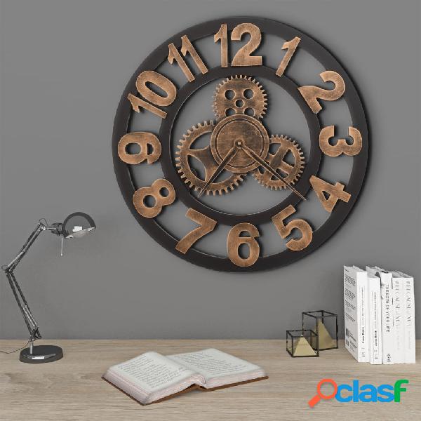 vidaXL Orologio da Parete in Metallo 58 cm Dorato e Nero