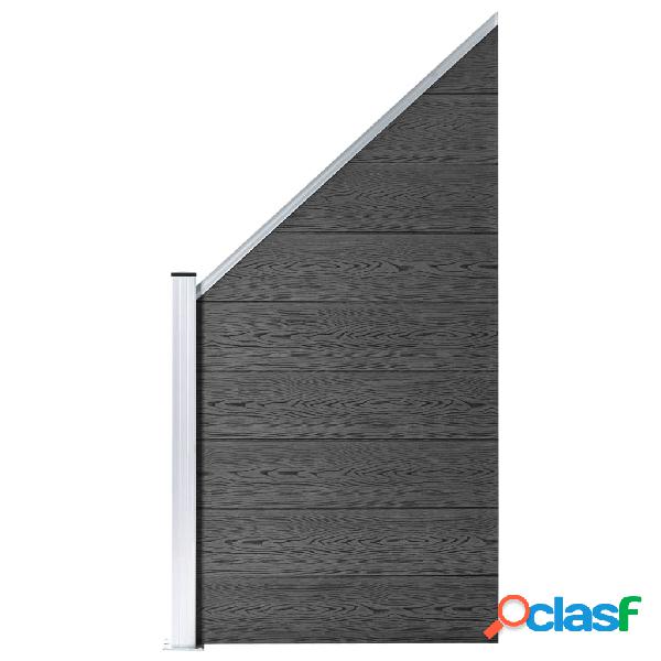 vidaXL Pannello di Recinzione in WPC 95x(105-180) cm Nero