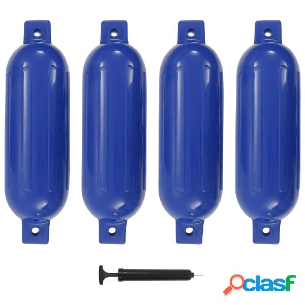 vidaXL Paraurti per Gommone 4 pz Blu 51x14 cm in PVC