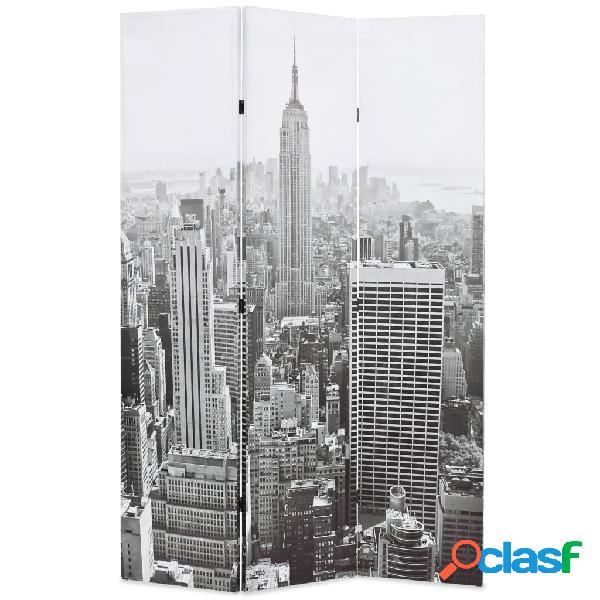 vidaXL Paravento Pieghevole 120x170 cm Stampa New York