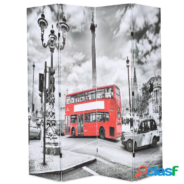 vidaXL Paravento Pieghevole 160x170 cm Stampa Bus Londra