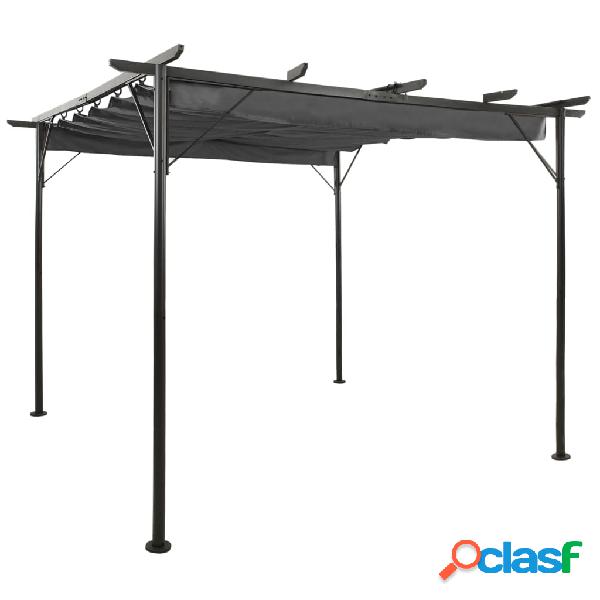 vidaXL Pergola con Tetto Retrattile Antracite 3x3m in