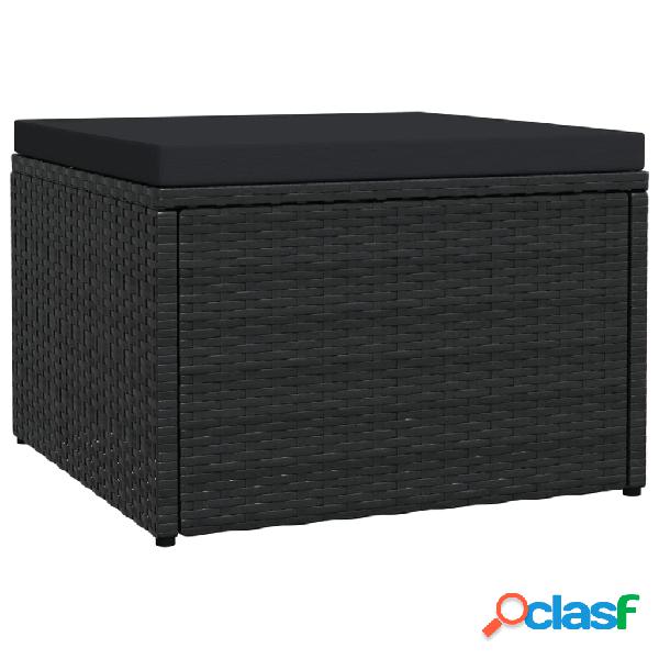 vidaXL Poggiapiedi da Giardino con Cuscino in Polyrattan