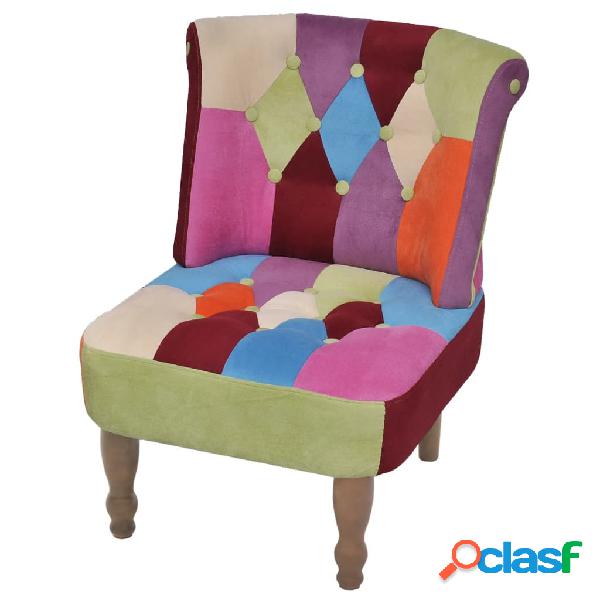 vidaXL Poltrona Francese Design Patchwork in Tessuto
