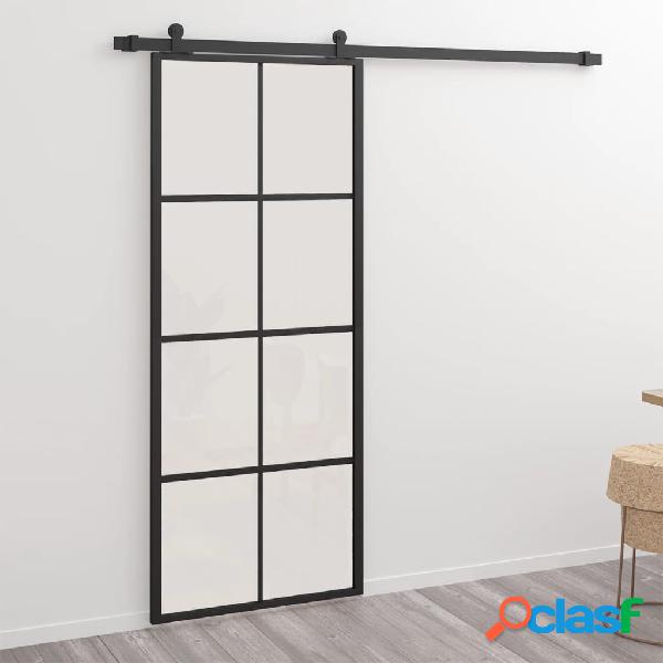 vidaXL Porta Scorrevole in Alluminio e Vetro ESG 76x205 cm