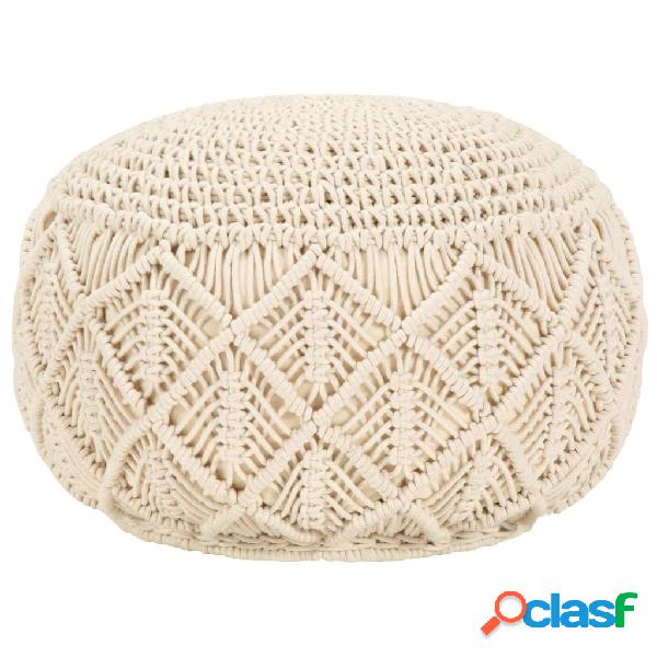 vidaXL Pouf Lavorato a Mano in Macramé 45x30 cm in Cotone