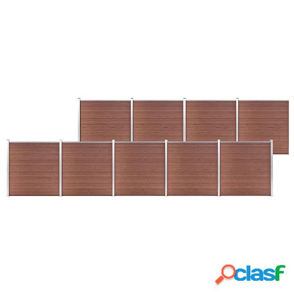 vidaXL Recinzione da Giardino in WPC 1564x186 cm Marrone