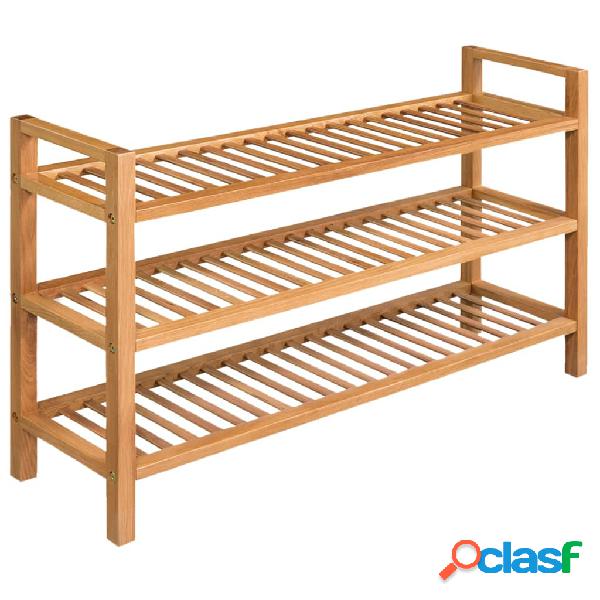 vidaXL Scarpiera con 3 Ripiani 100x27x60 cm in Massello di